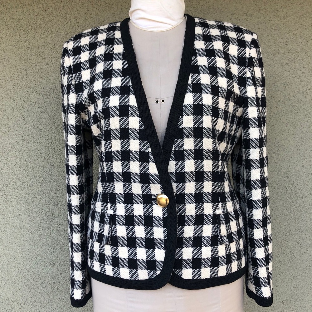 Escada vintage plaid wool jacket